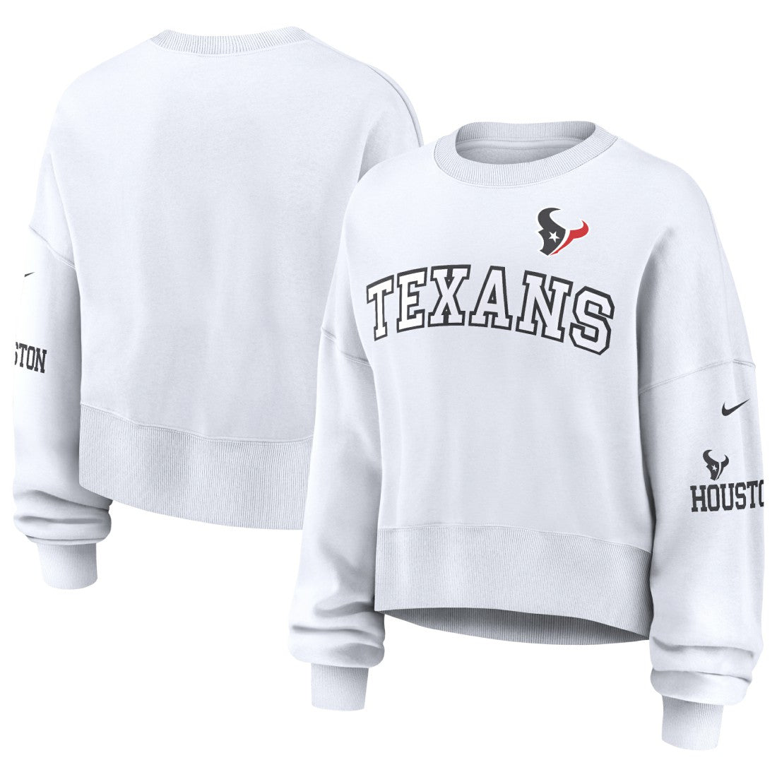 Houston Texans Women's Oversized Pullover Sweatshirt - White - Nike