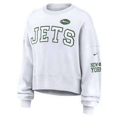 New York Jets Women's Oversized Pullover Sweatshirt - White - Nike