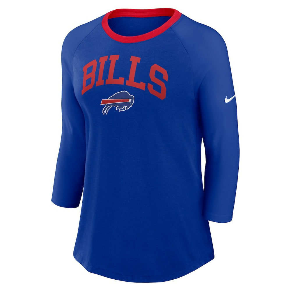 Buffalo Bills Women's 3/4 Sleeve Raglan Fashion Top - Royal - Nike