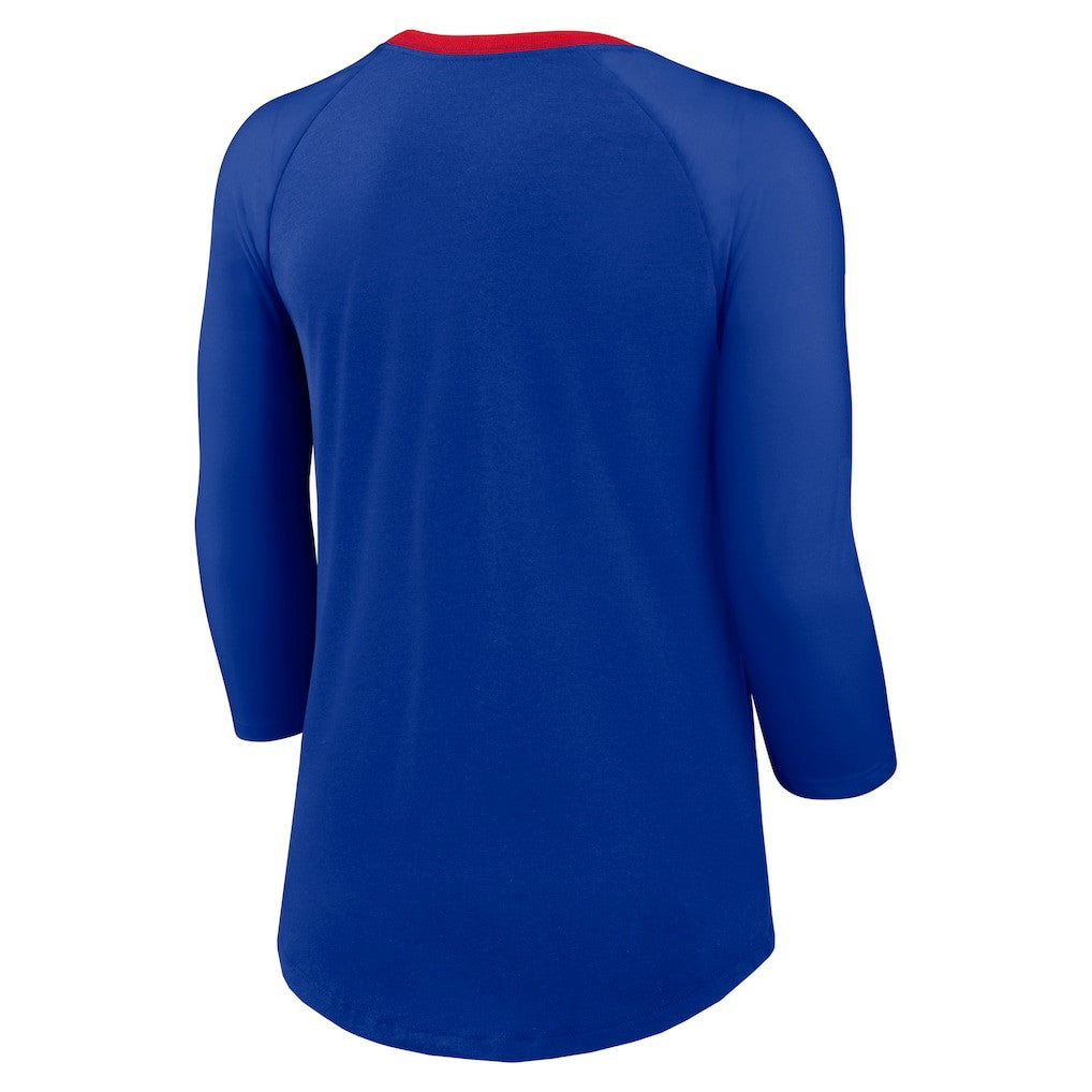 Buffalo Bills Women's 3/4 Sleeve Raglan Fashion Top - Royal - Nike