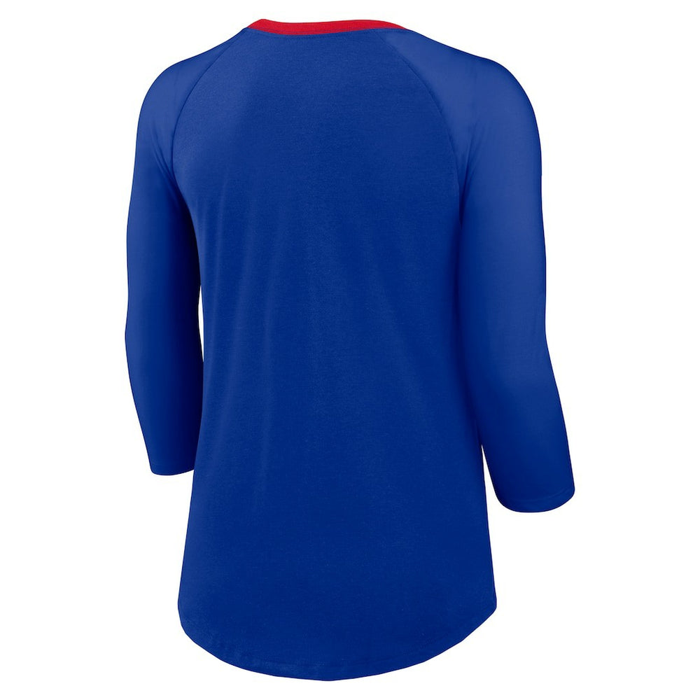 Buffalo Bills Women's 3/4 Sleeve Raglan Fashion Top - Royal - Nike