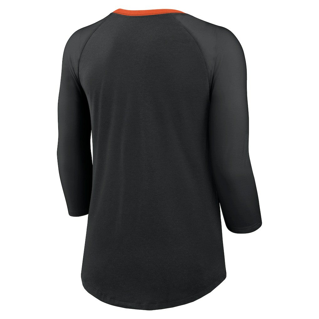 Cincinnati Bengals Women's 3/4 Sleeve Raglan Fashion Top - Black - Nike