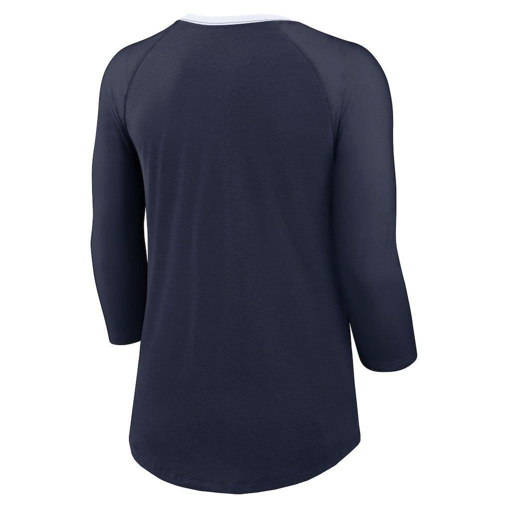 Dallas Cowboys Women's 3/4 Sleeve Raglan Fashion Top - Navy - Nike