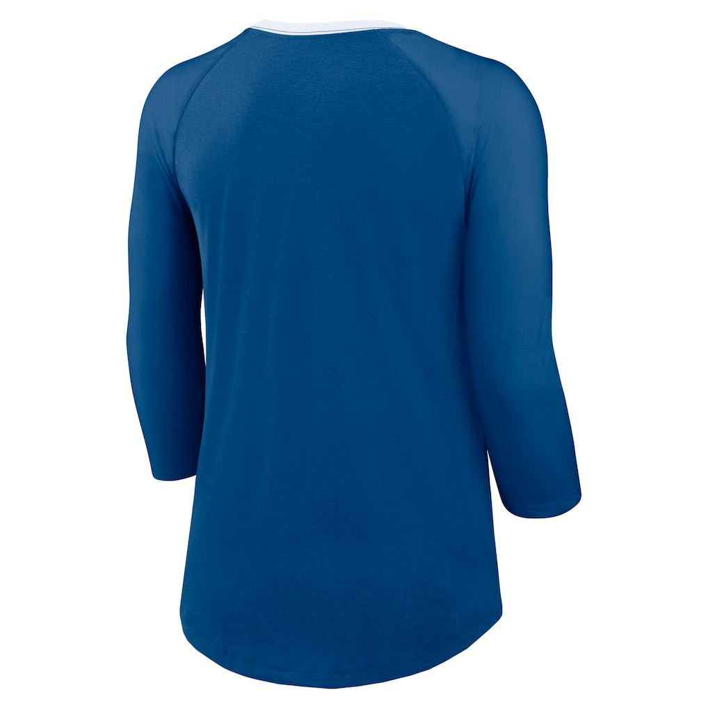 Indianapolis Colts Women's 3/4 Sleeve Raglan Fashion Top - Royal - Nike