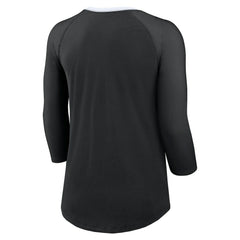 New Orleans Saints Women's 3/4 Sleeve Raglan Fashion Top - Black - Nike