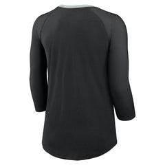 Las Vegas Raiders Women's 3/4 Sleeve Raglan Fashion Top - Black - Nike