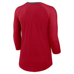 Tampa Bay Buccaneers Women's 3/4 Sleeve Raglan Fashion Top - Red - Nike