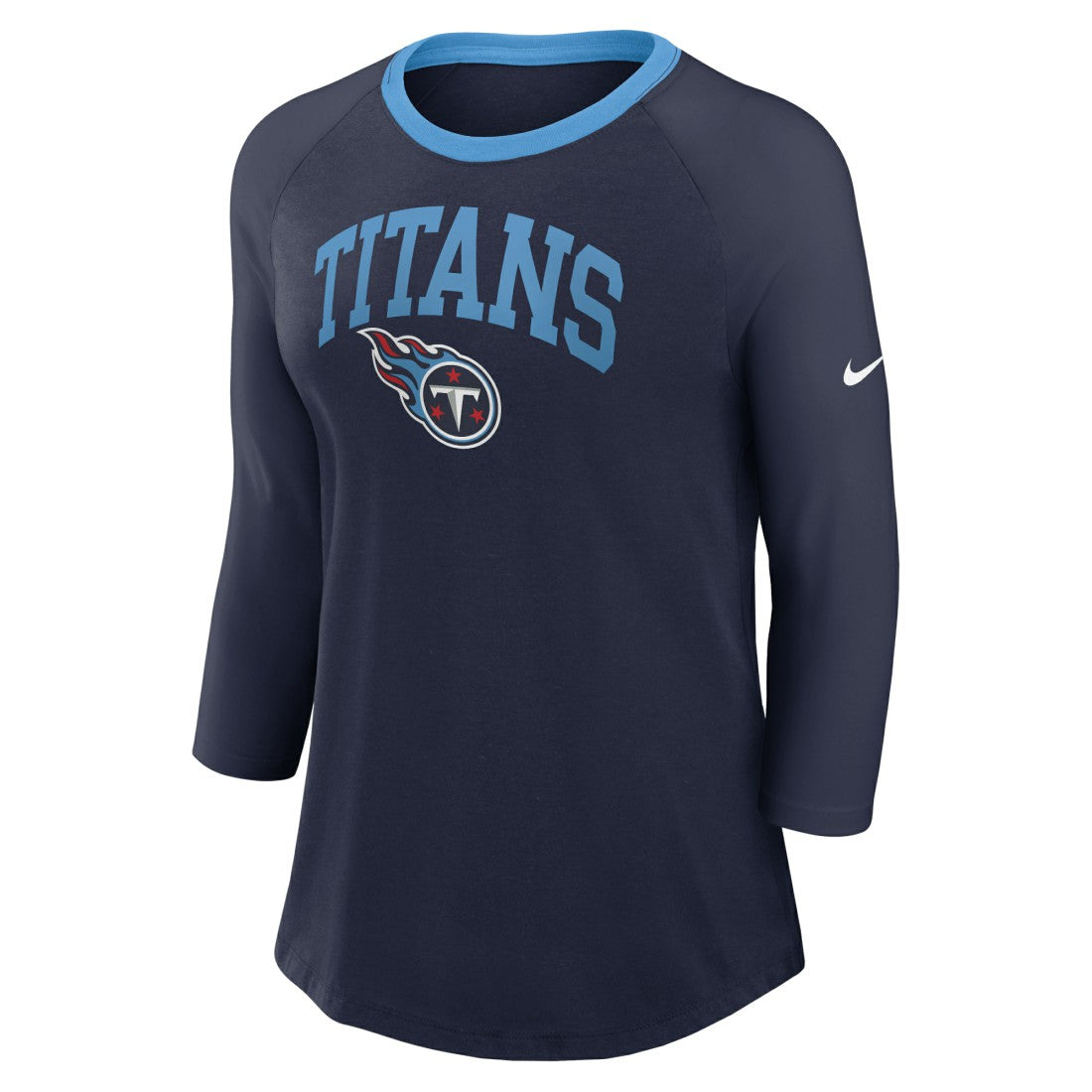 Tennessee Titans Women's 3/4 Sleeve Raglan Fashion Top - Navy - Nike