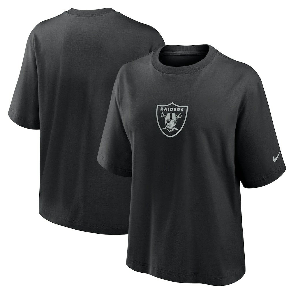 Las Vegas Raiders Women's Boxy T-Shirt - Black - Nike