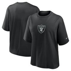 Las Vegas Raiders Women's Boxy T-Shirt - Black - Nike