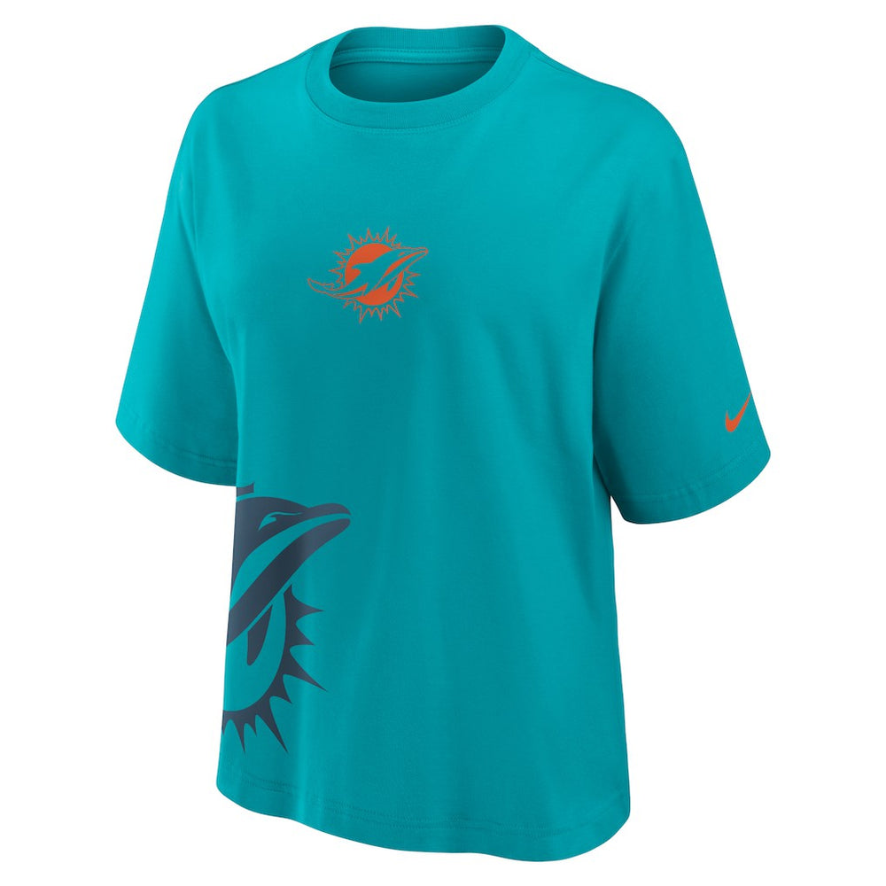Miami Dolphins Women's Boxy T-Shirt - Aqua - Nike