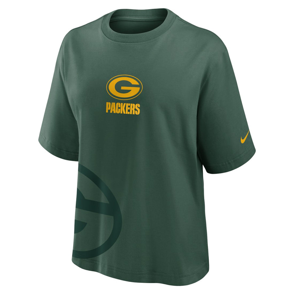 Green Bay Packers Women's Boxy T-Shirt - Green - Nike