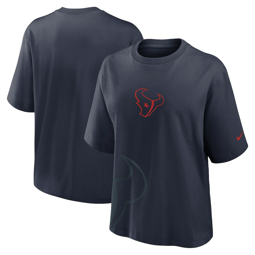 Houston Texans Women's Boxy T-Shirt - Navy - Nike