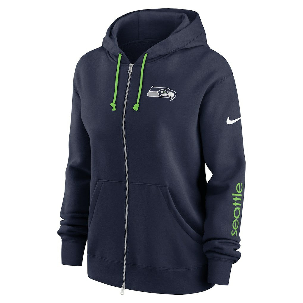 Seattle Seahawks Women's Plus Size Phoenix Full-Zip Hoodie - College Navy - Nike