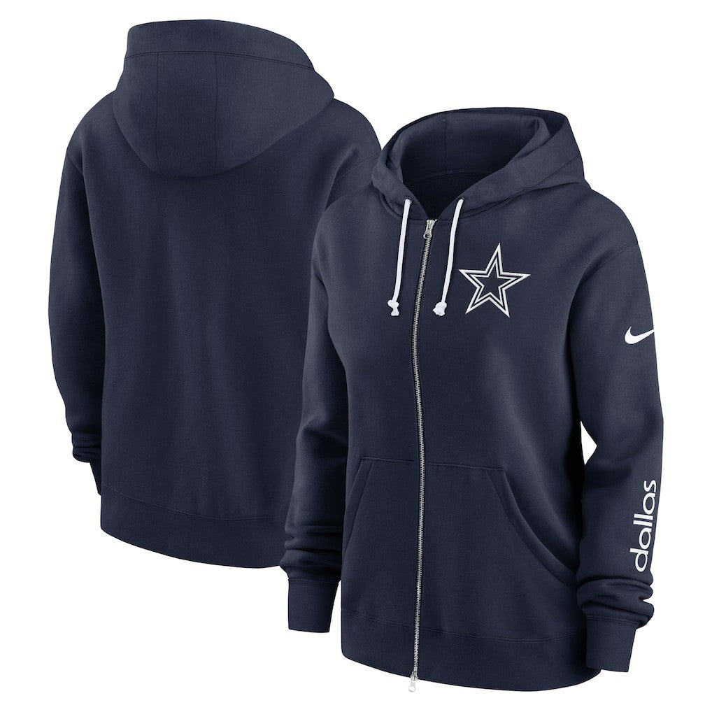 Dallas Cowboys Women's Plus Size Phoenix Full-Zip Hoodie - Navy - Nike