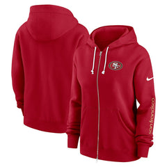 San Francisco 49ers Women's Plus Size Phoenix Full-Zip Hoodie - Scarlet - Nike