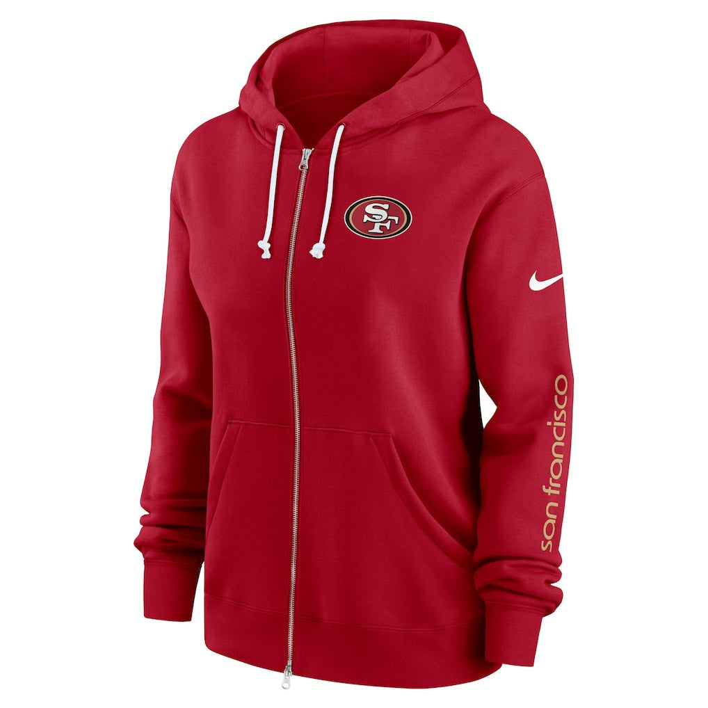 San Francisco 49ers Women's Plus Size Phoenix Full-Zip Hoodie - Scarlet - Nike
