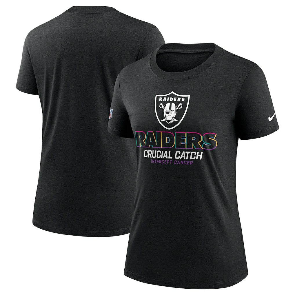 Las Vegas Raiders Women's 2024 NFL Crucial Catch Tri-Blend T-Shirt - Black - Nike