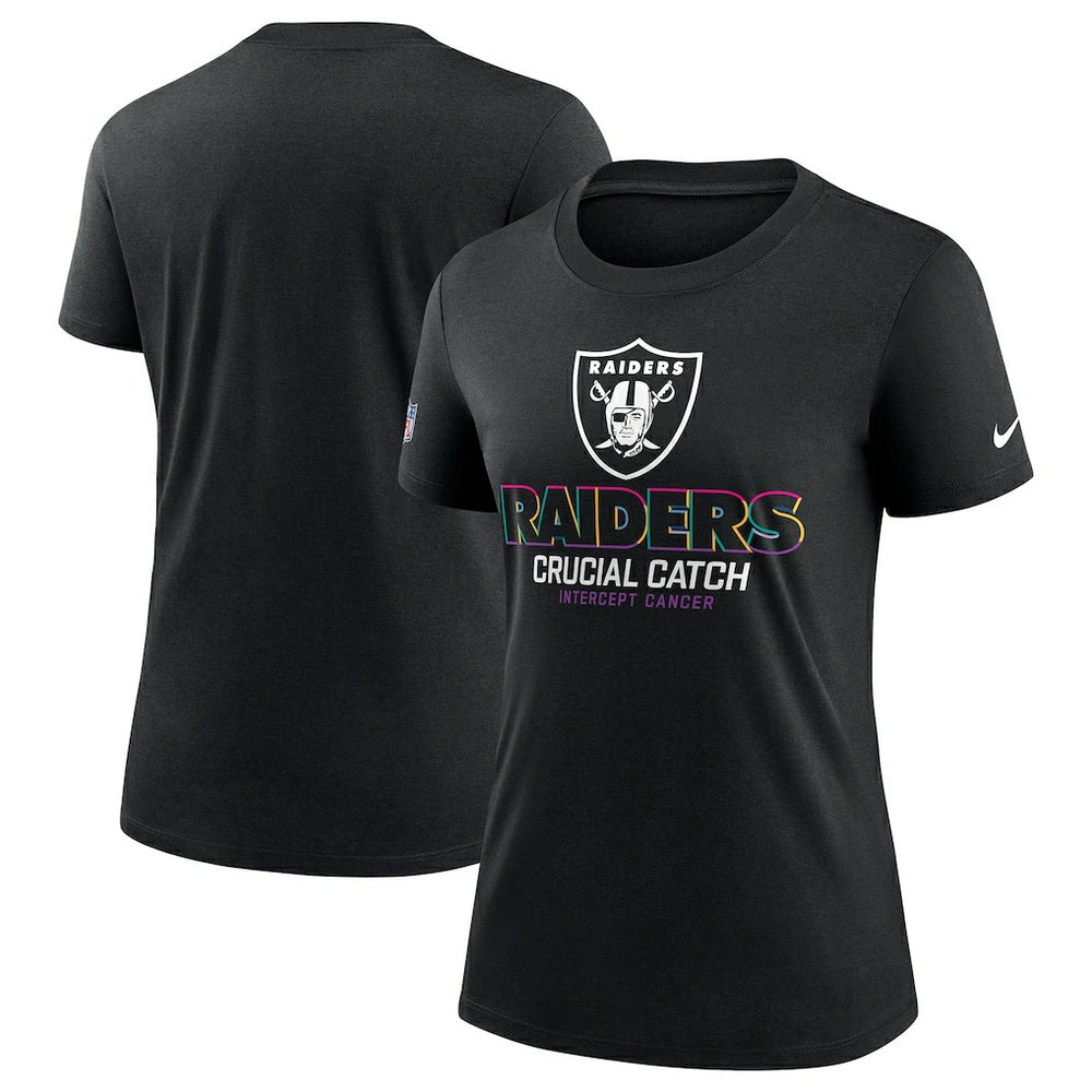 Las Vegas Raiders Women's 2024 NFL Crucial Catch Tri-Blend T-Shirt - Black - Nike