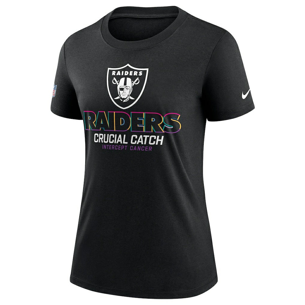 Las Vegas Raiders Women's 2024 NFL Crucial Catch Tri-Blend T-Shirt - Black - Nike