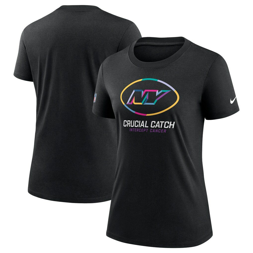 New York Jets Women's 2024 NFL Crucial Catch Tri-Blend T-Shirt - Black - Nike