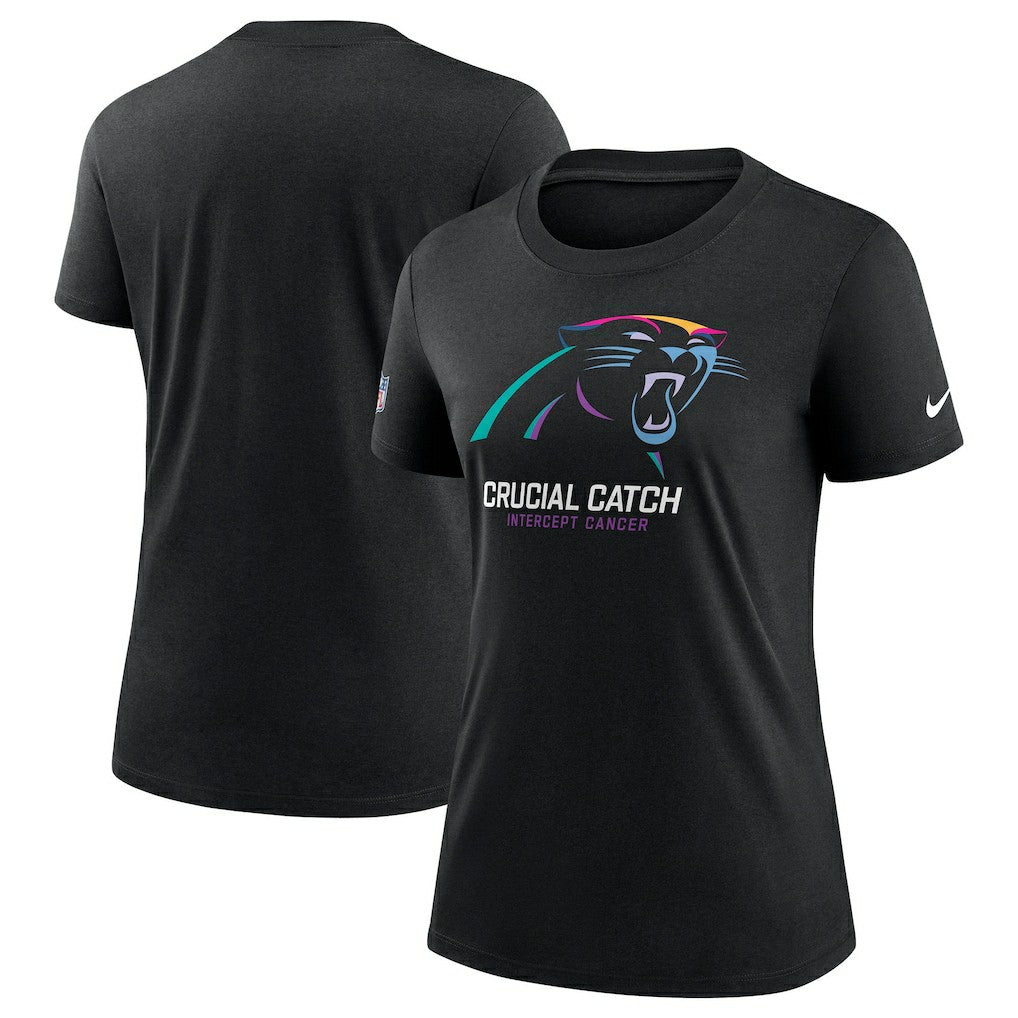 Carolina Panthers Women's 2024 NFL Crucial Catch Tri-Blend T-Shirt - Black - Nike