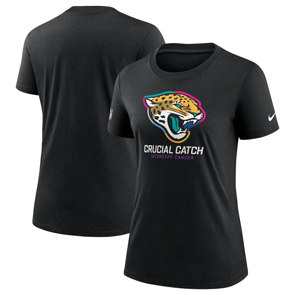 Jacksonville Jaguars Women's 2024 NFL Crucial Catch Tri-Blend T-Shirt - Black - Nike