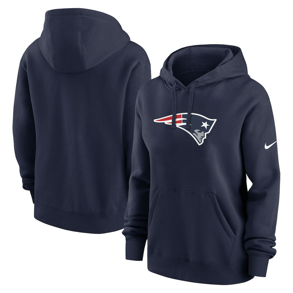 New England Patriots Women's Club Fleece Hoodie - Navy - Nike