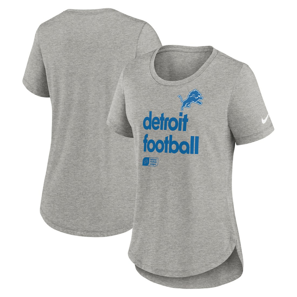 Detroit Lions Women's Team Shout-Out Tri-Blend T-Shirt - Heather Gray - Nike