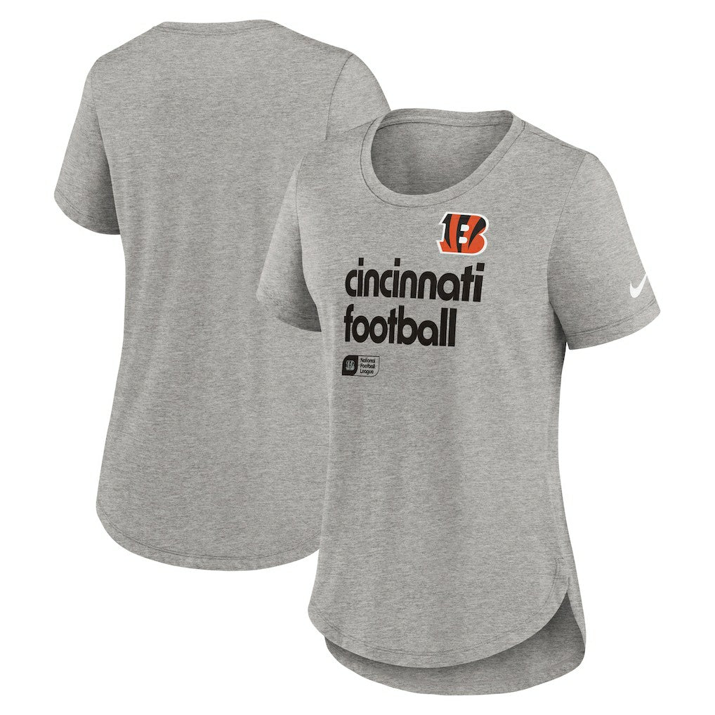 Cincinnati Bengals Women's Team Shout-Out Tri-Blend T-Shirt - Heather Gray - Nike