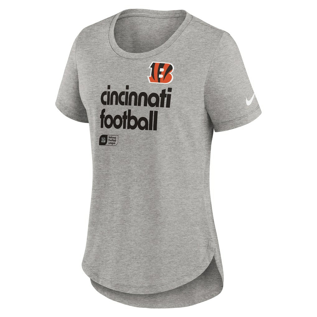 Cincinnati Bengals Women's Team Shout-Out Tri-Blend T-Shirt - Heather Gray - Nike