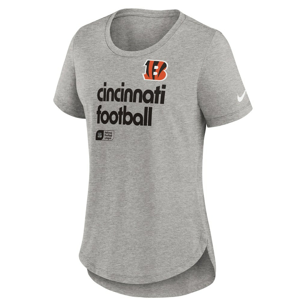 Cincinnati Bengals Women's Team Shout-Out Tri-Blend T-Shirt - Heather Gray - Nike