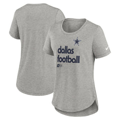 Dallas Cowboys Women's Team Shout-Out Tri-Blend T-Shirt - Heather Gray - Nike