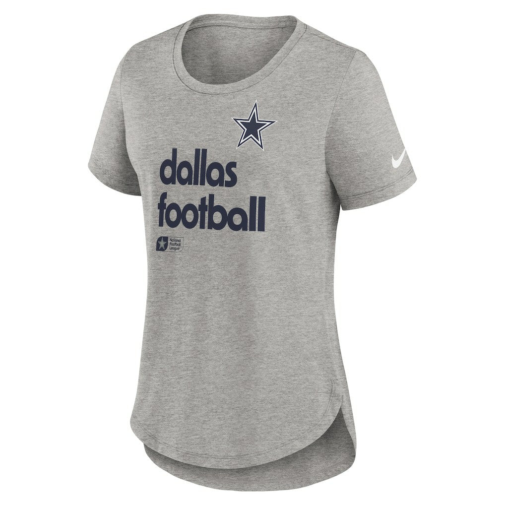 Dallas Cowboys Women's Team Shout-Out Tri-Blend T-Shirt - Heather Gray - Nike