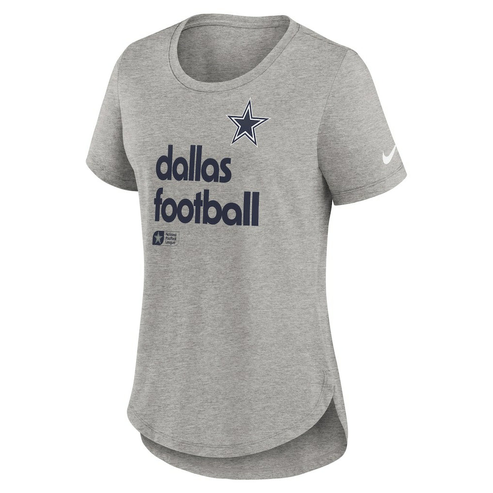Dallas Cowboys Women's Team Shout-Out Tri-Blend T-Shirt - Heather Gray - Nike