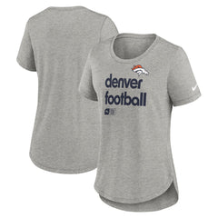 Denver Broncos Women's Team Shout-Out Tri-Blend T-Shirt - Heather Gray - Nike