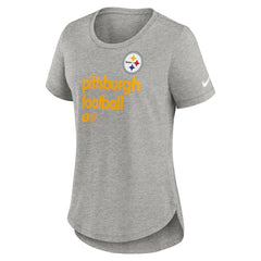 Pittsburgh Steelers Women's Team Shout-Out Tri-Blend T-Shirt - Heather Gray - Nike
