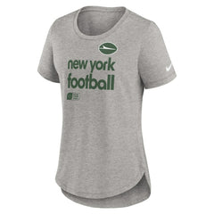 New York Jets Women's Team Shout-Out Tri-Blend T-Shirt - Heather Gray - Nike