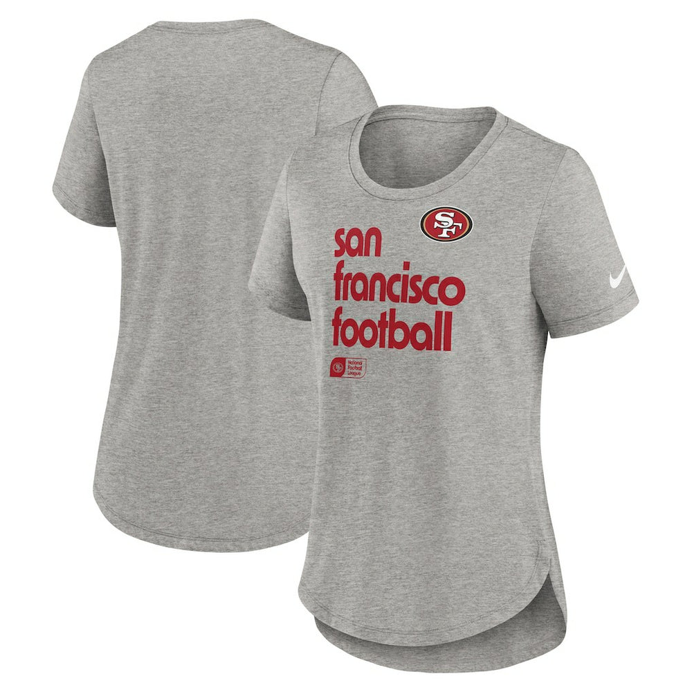 San Francisco 49ers Women's Team Shout-Out Tri-Blend T-Shirt - Heather Gray - Nike