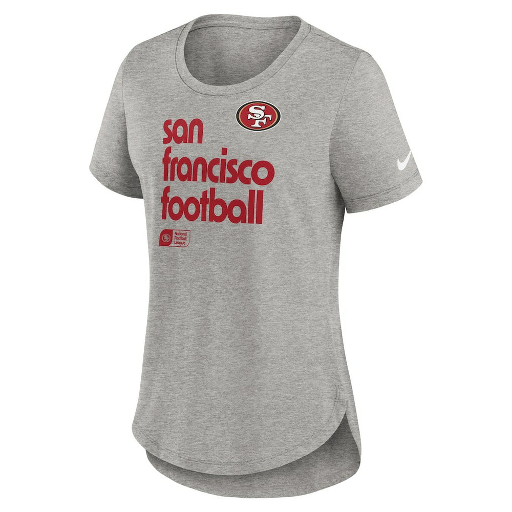 San Francisco 49ers Women's Team Shout-Out Tri-Blend T-Shirt - Heather Gray - Nike