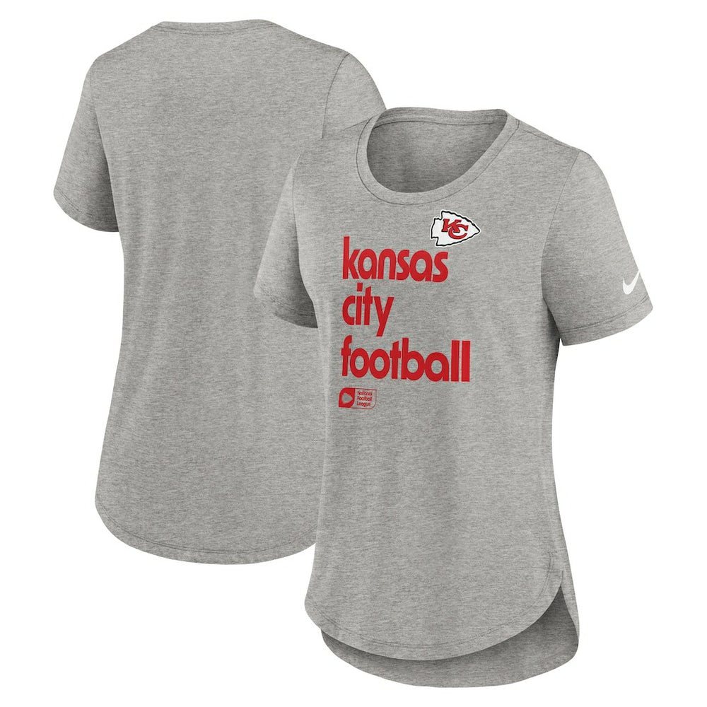 Kansas City Chiefs Women's Team Shout-Out Tri-Blend T-Shirt - Heather Gray - Nike