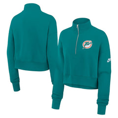 Miami Dolphins Women's Rewind Phoenix Half-Zip Sweatshirt - Aqua - Nike