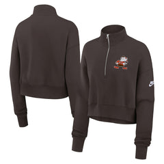 Cleveland Browns Women's Rewind Phoenix Half-Zip Sweatshirt - Brown - Nike