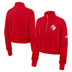 San Francisco 49ers Women's Rewind Phoenix Half-Zip Sweatshirt - Scarlet - Nike