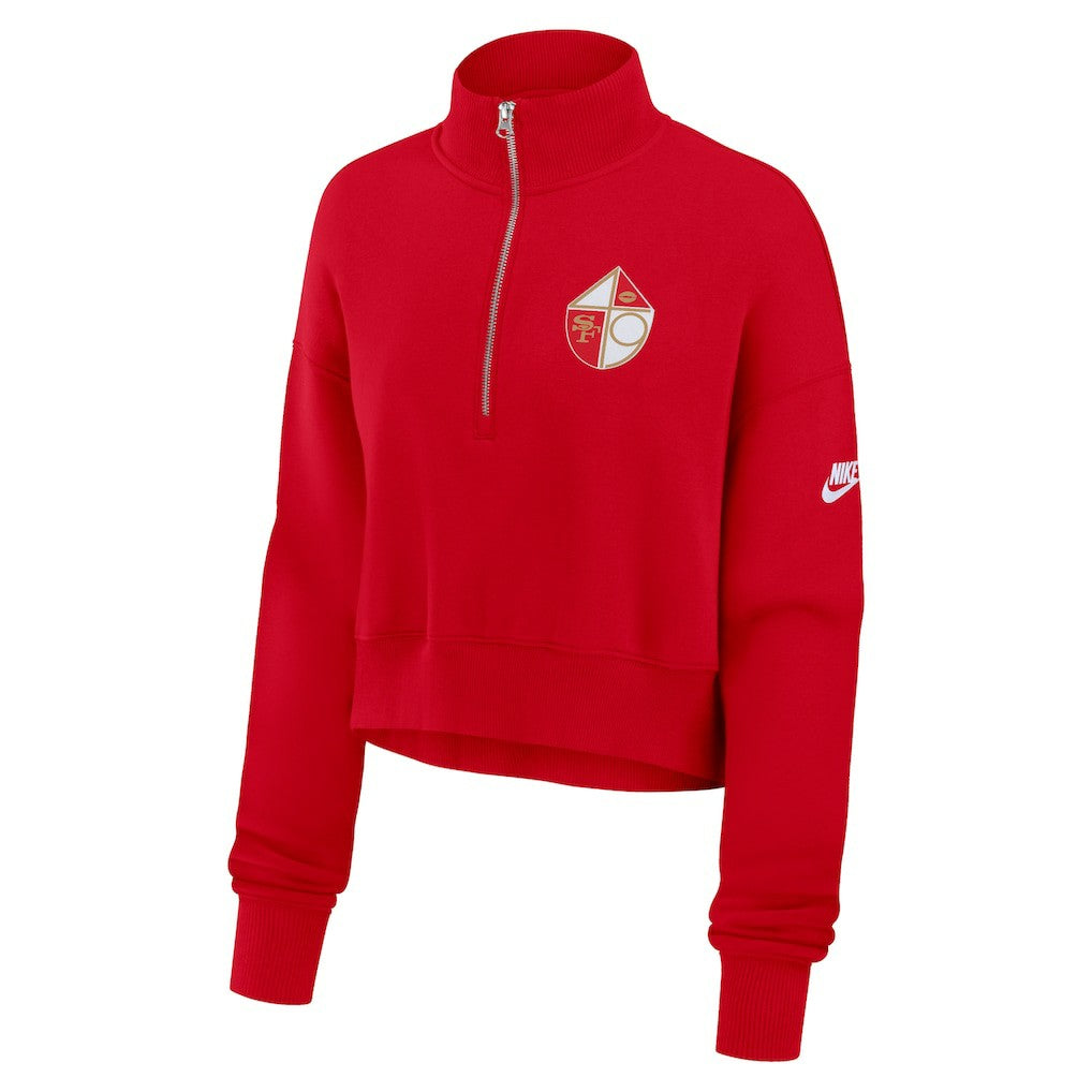 San Francisco 49ers Women's Rewind Phoenix Half-Zip Sweatshirt - Scarlet - Nike