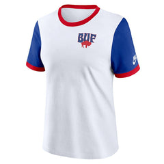 Buffalo Bills Women's Rewind Ringer T-Shirt - White/Royal - Nike