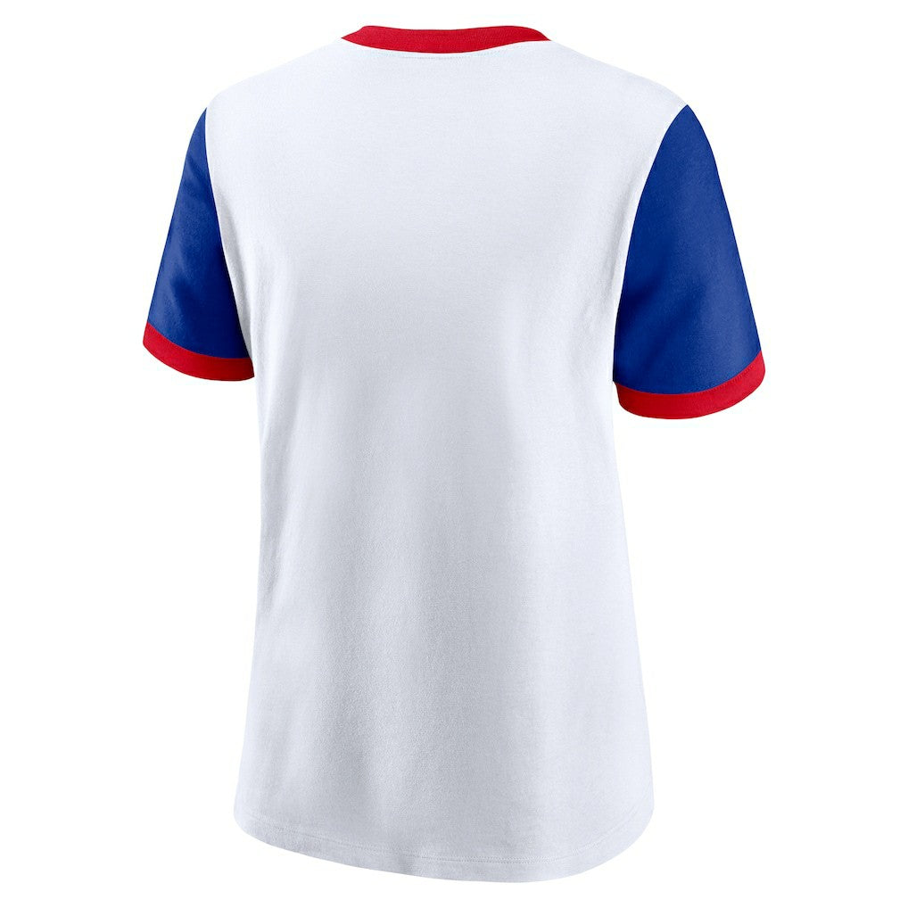 Buffalo Bills Women's Rewind Ringer T-Shirt - White/Royal - Nike