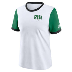 Philadelphia Eagles Women's Rewind Ringer T-Shirt - White/Kelly Green - Nike