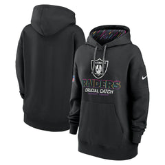 Las Vegas Raiders Women's 2024 NFL Crucial Catch Club Pullover Hoodie - Black - Nike