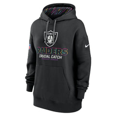 Las Vegas Raiders Women's 2024 NFL Crucial Catch Club Pullover Hoodie - Black - Nike